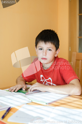 Image of boy doing school homework
