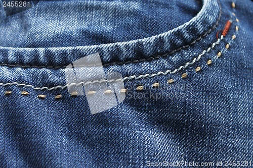 Image of Blue jeans fabric texture