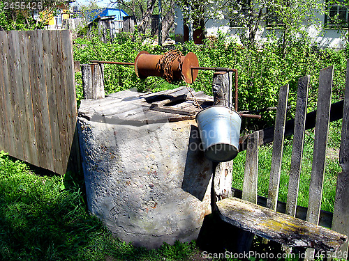 Image of artesian well in Ukrainian village