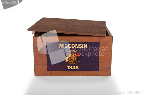 Image of Wooden crate isolated on a white background