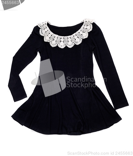 Image of black dress with a white collar