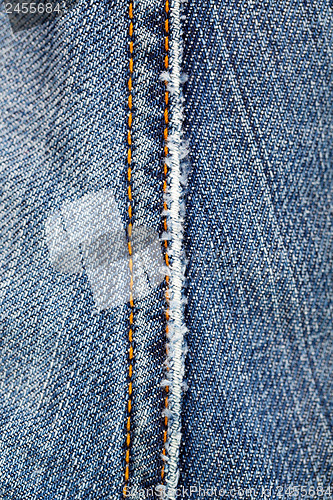 Image of seam on denim