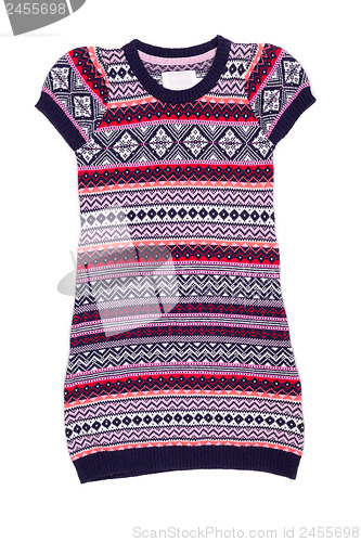 Image of knitted tunic with scandinavian pattern