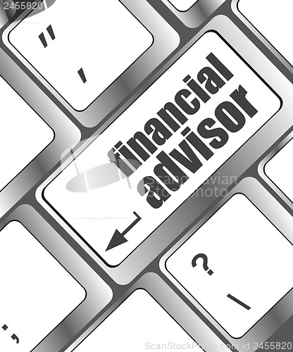 Image of keyboard key with financial advisor button