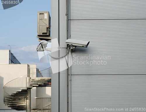Image of A CCTV camera at the corner of the building