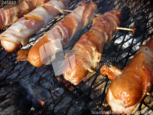 Image of Sausage in bacon