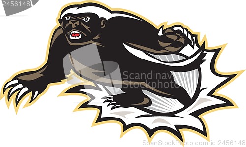 Image of Honey Badger Mascot Jumping