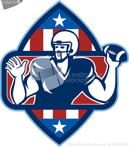 Image of American Football Quarterback Throw Ball