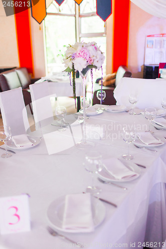 Image of Tables decorated with flowers