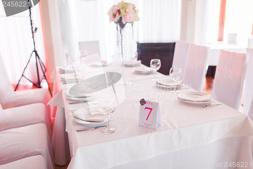 Image of Tables decorated with flowers