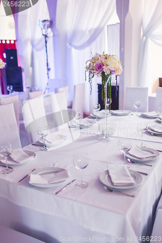 Image of Tables decorated with flowers