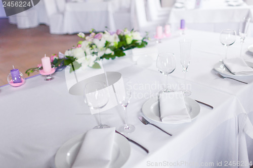 Image of Tables decorated with flowers