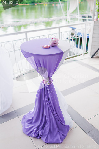 Image of Table decorated with fabric