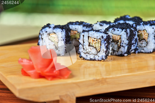 Image of tobico sushi rolls