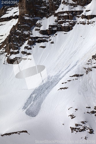 Image of Snow slope with trace of avalanche