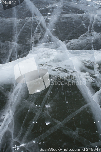 Image of Cracked ice resambling the letter "A"