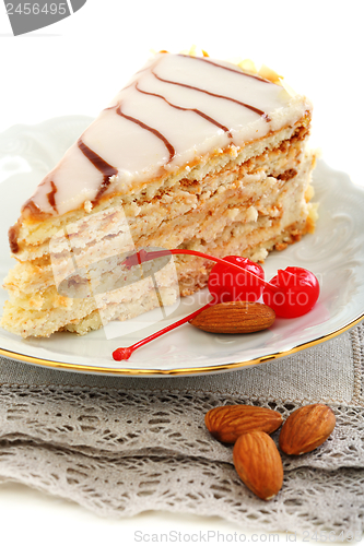Image of Plate with Esterhazy cake.
