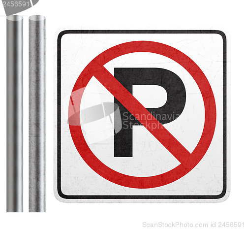 Image of No parking sign on white
