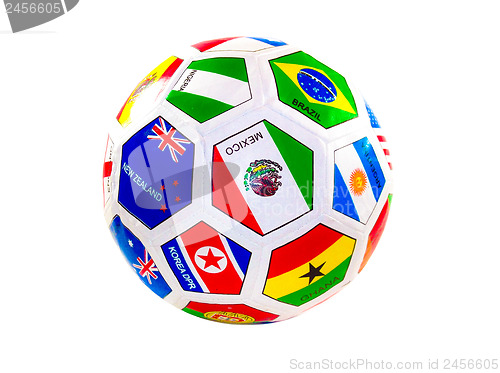 Image of soccer ball with flags