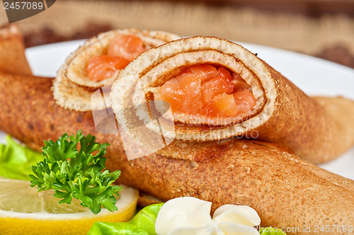 Image of Pancakes with salmon
