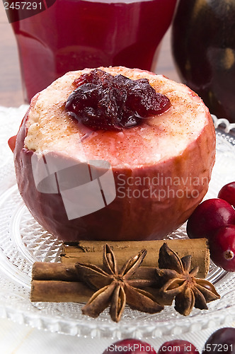 Image of Baked apples with cranberry jam