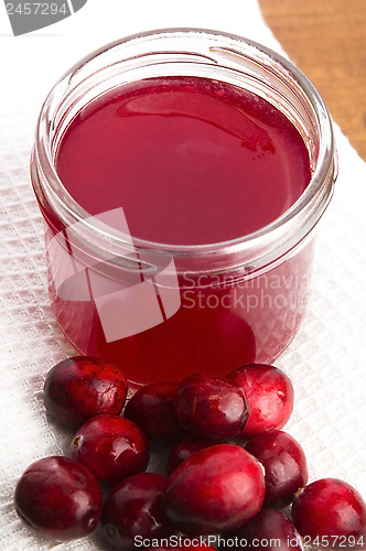 Image of Jelly with Cranberries in Glass