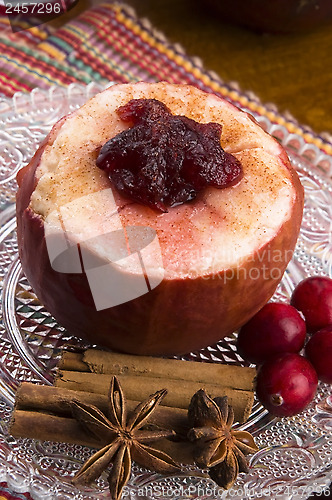 Image of Baked apples with cranberry jam