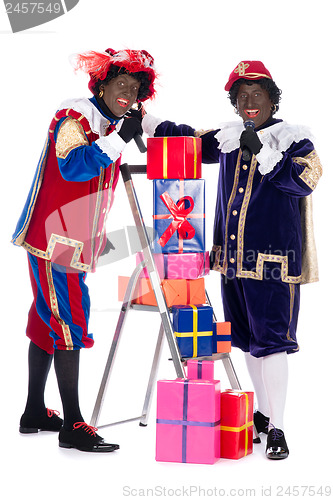 Image of Zwarte Piet with presents