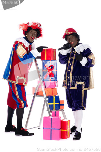 Image of Zwarte Piet with presents