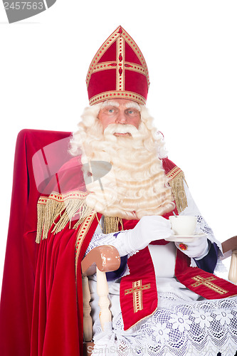 Image of Sinterklaas on his chair