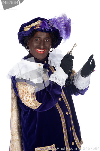 Image of Zwarte Piet and a key of the house of Sinterklaas