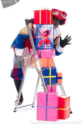 Image of Zwarte Piet with presents