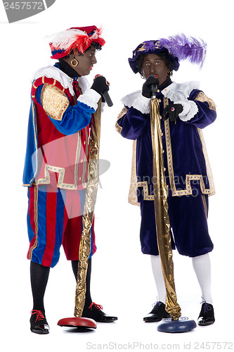 Image of Zwarte Piet is singing