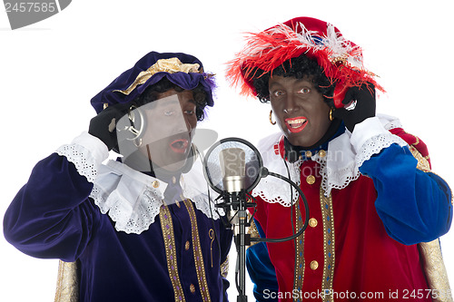 Image of Zwarte Piet is singing