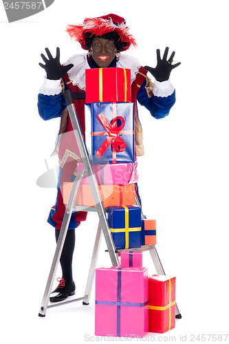 Image of Zwarte Piet with presents