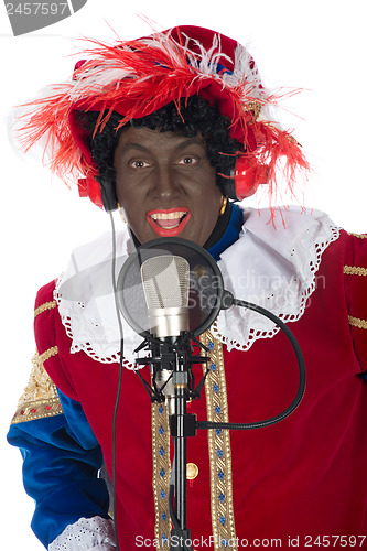 Image of Zwarte Piet is singing