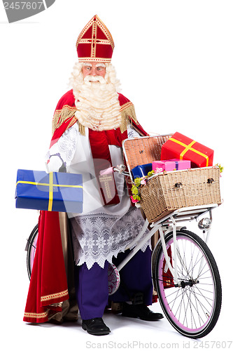 Image of Sinterklaas on a bike