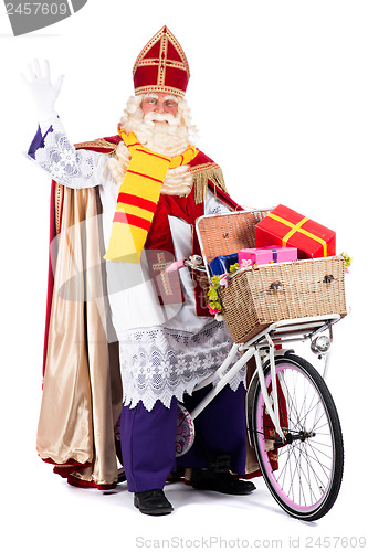 Image of Sinterklaas on a bike