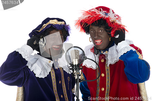 Image of Zwarte Piet is singing