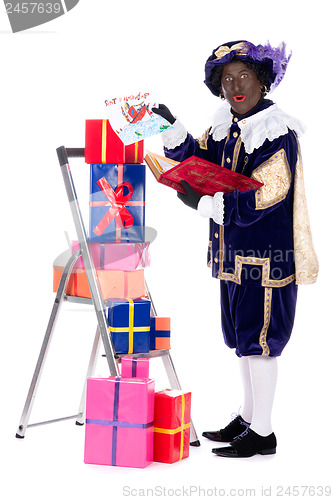 Image of Zwarte Piet with presents