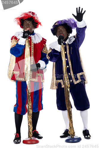 Image of Zwarte Piet is singing