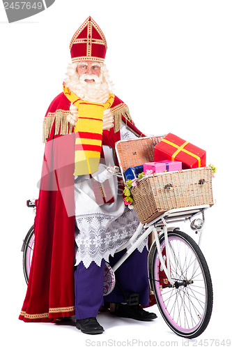 Image of Sinterklaas on a bike