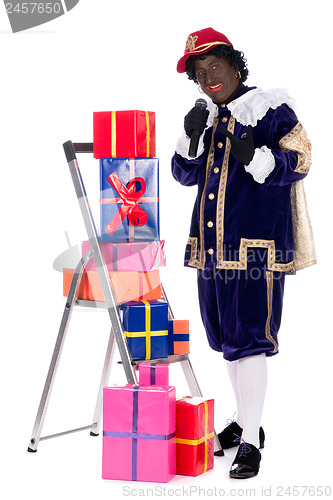 Image of Zwarte Piet with presents