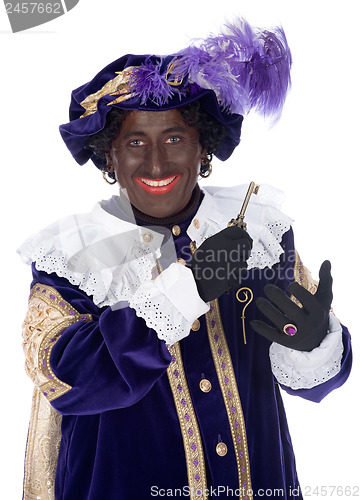 Image of Zwarte Piet and a key of the house of Sinterklaas