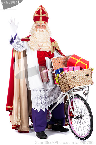 Image of Sinterklaas on a bike