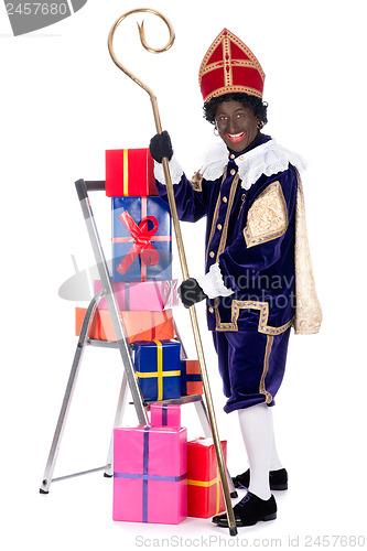 Image of Zwarte Piet with presents