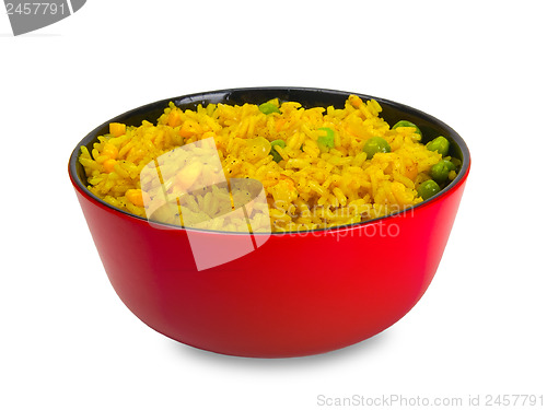 Image of Bowl of rice with vegetables