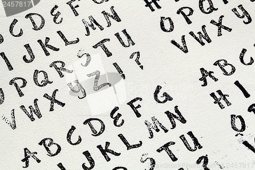 Image of rubber stamp alphabet