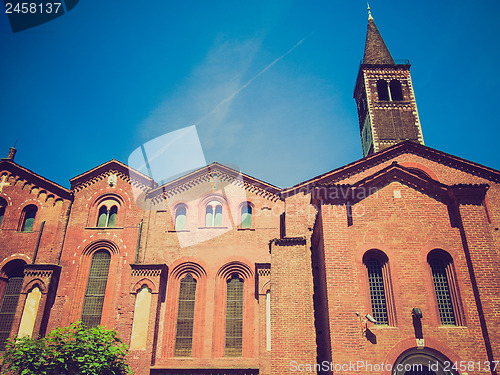 Image of Retro look Sant Eustorgio church, Milan