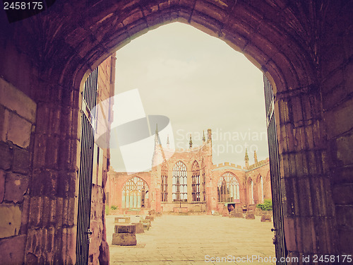 Image of Retro look Coventry Cathedral ruins